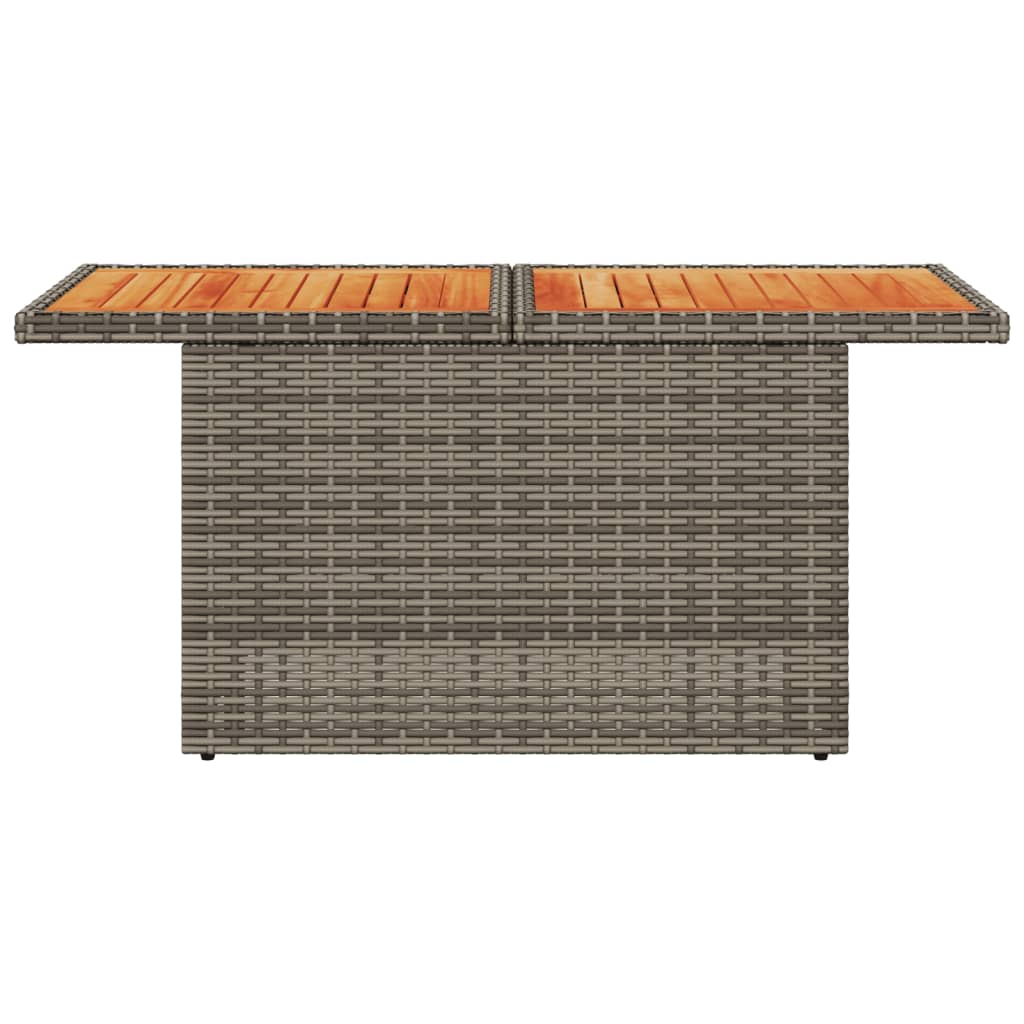 Tuintafel 100x55x73 cm poly rattan en acaciahout grijs is nu te koop bij PeponiXL, paradijselijk wonen!