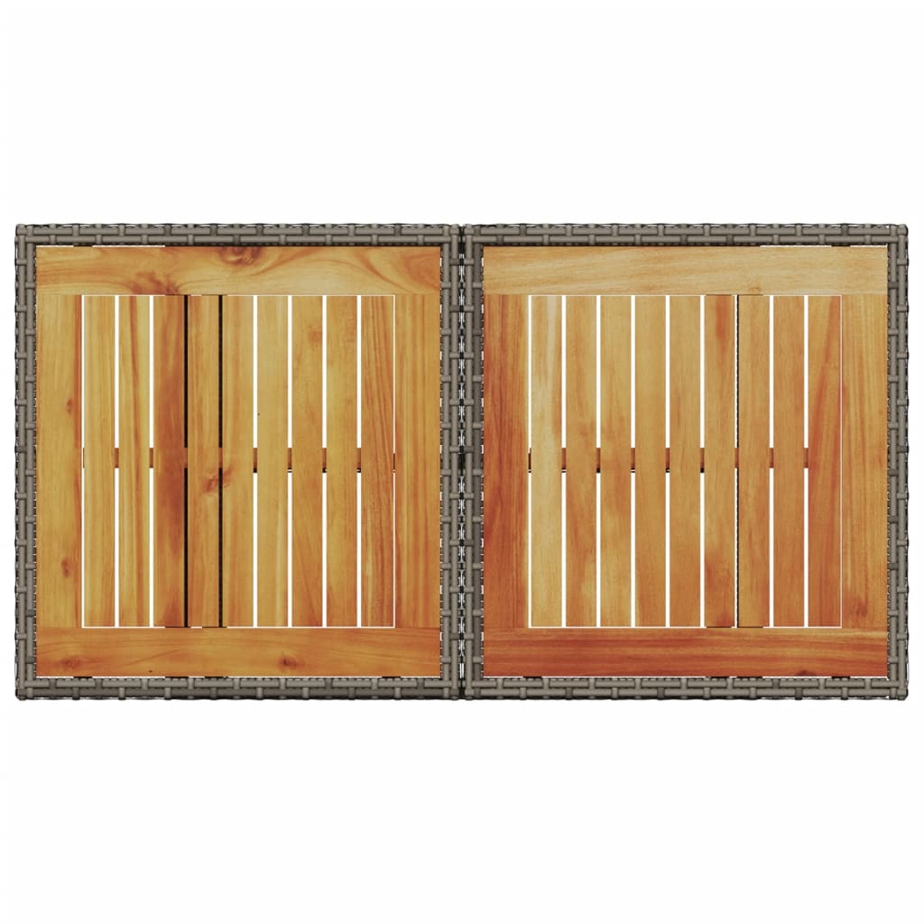 Tuintafel 100x55x73 cm poly rattan en acaciahout grijs is nu te koop bij PeponiXL, paradijselijk wonen!