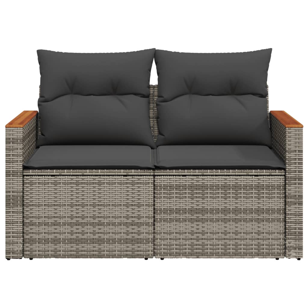 Tuinbank 2-zits met kussens poly rattan grijs is nu te koop bij PeponiXL, paradijselijk wonen!