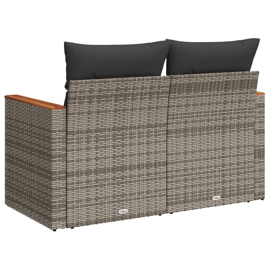 Tuinbank 2-zits met kussens poly rattan grijs is nu te koop bij PeponiXL, paradijselijk wonen!