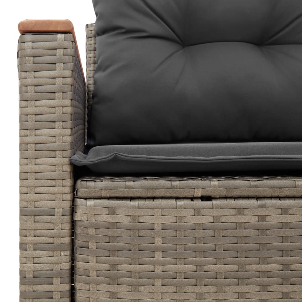 Tuinbank 2-zits met kussens poly rattan grijs is nu te koop bij PeponiXL, paradijselijk wonen!