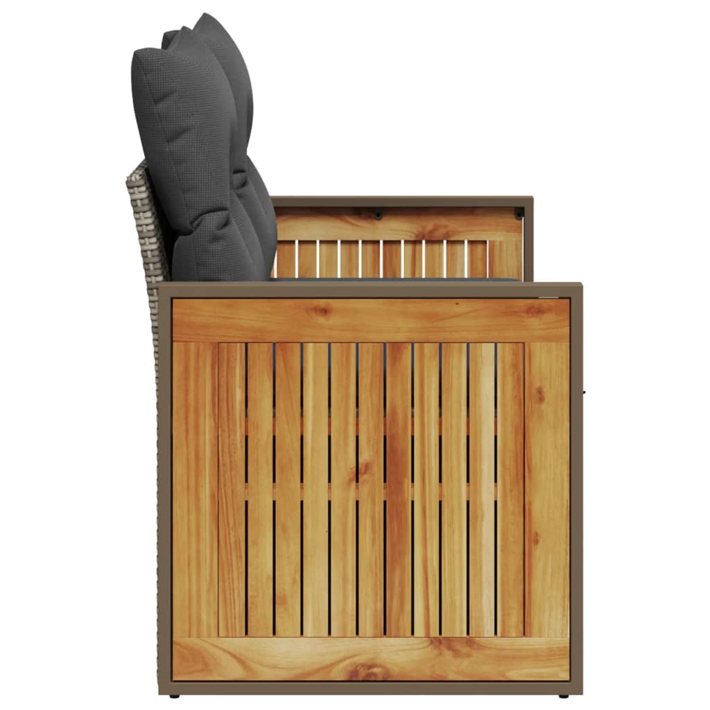 Tuinbank 2-zits met kussens poly rattan grijs is nu te koop bij PeponiXL, paradijselijk wonen!