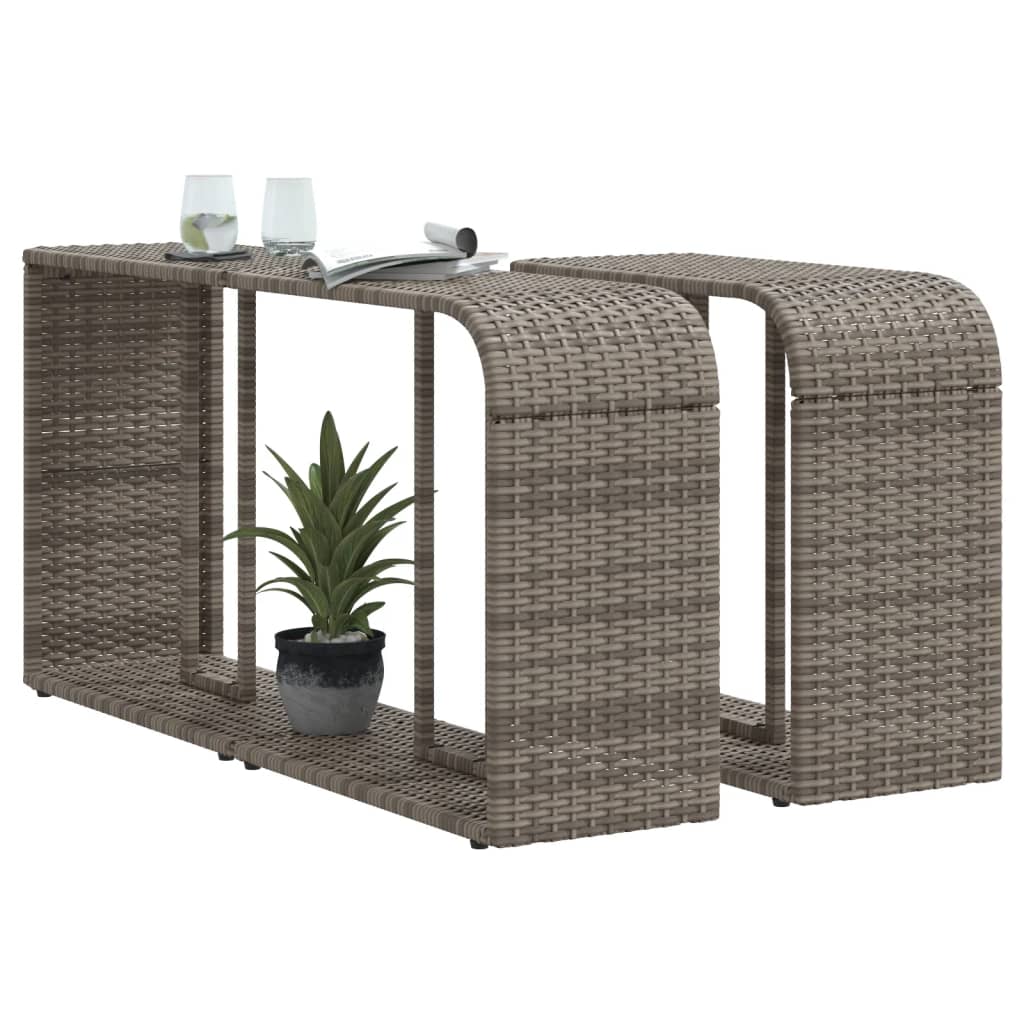 Opbergschappen 2 st poly rattan grijs is nu te koop bij PeponiXL, paradijselijk wonen!