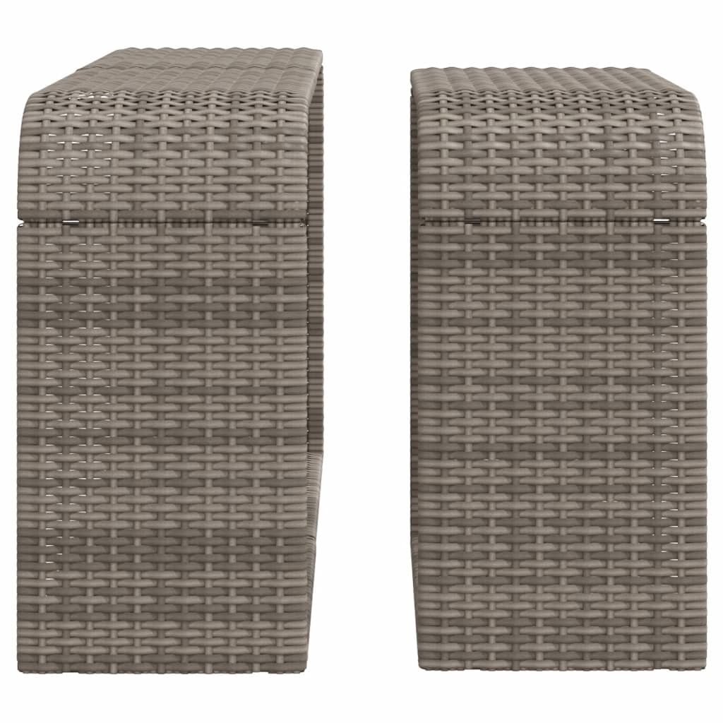 Opbergschappen 2 st poly rattan grijs is nu te koop bij PeponiXL, paradijselijk wonen!