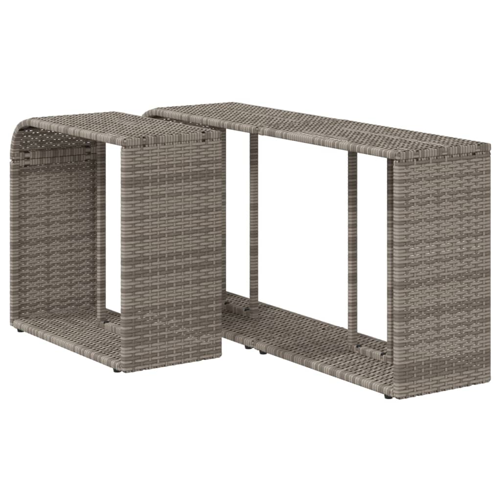 Opbergschappen 2 st poly rattan grijs is nu te koop bij PeponiXL, paradijselijk wonen!