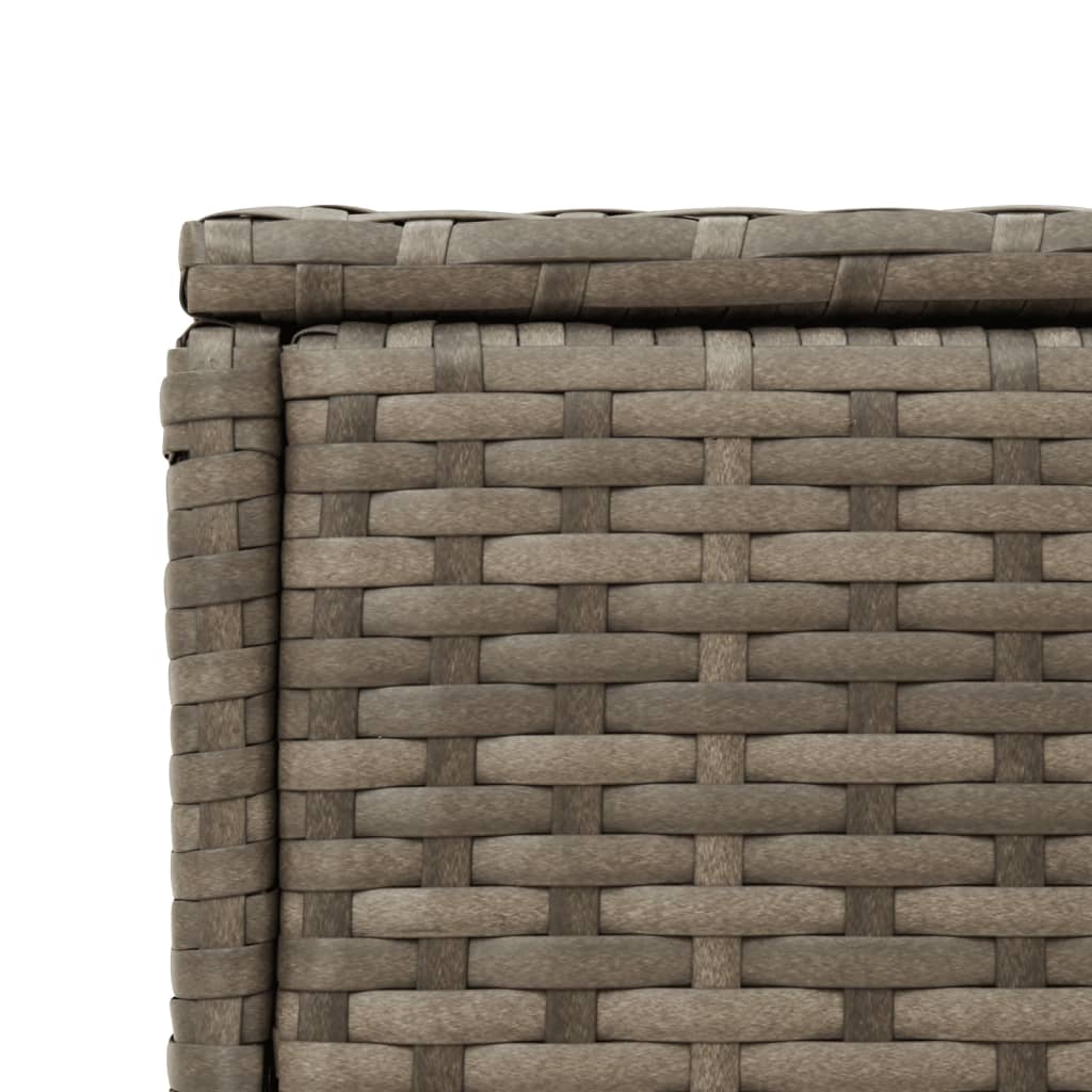Tuinbijzettafel met glazen blad 58x27,5x55 cm poly rattan grijs is nu te koop bij PeponiXL, paradijselijk wonen!