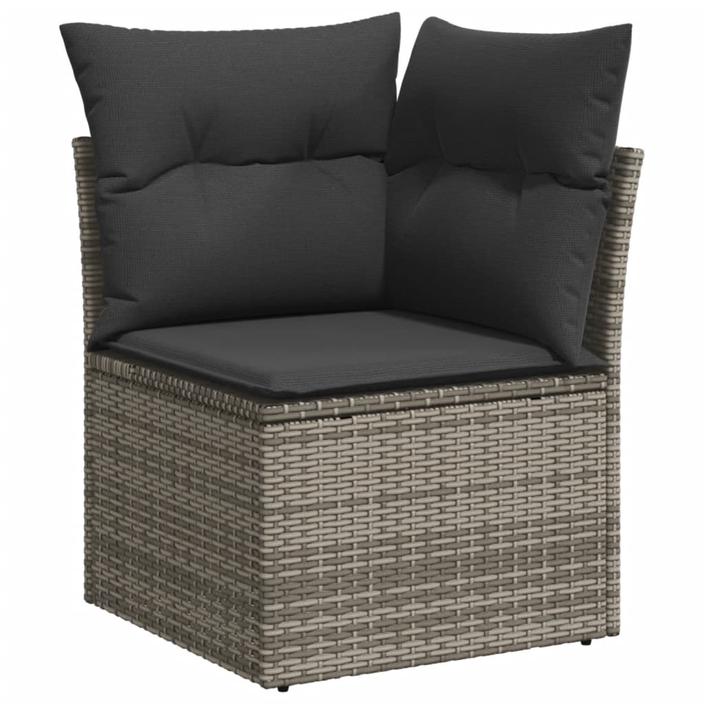 Tuinhoekbank met kussens poly rattan grijs is nu te koop bij PeponiXL, paradijselijk wonen!