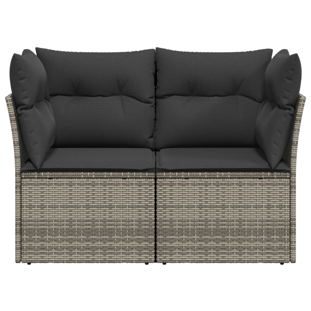 Tuinbank 2-zits met kussens poly rattan grijs is nu te koop bij PeponiXL, paradijselijk wonen!