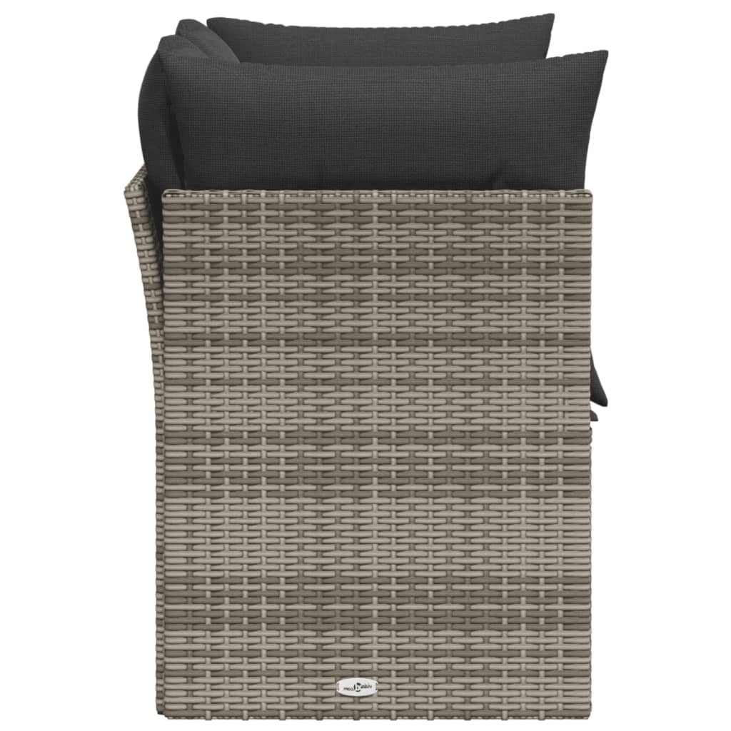 Tuinbank 2-zits met kussens poly rattan grijs is nu te koop bij PeponiXL, paradijselijk wonen!