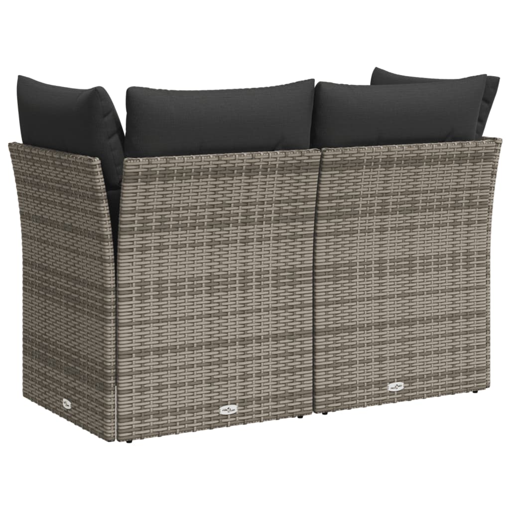 Tuinbank 2-zits met kussens poly rattan grijs is nu te koop bij PeponiXL, paradijselijk wonen!