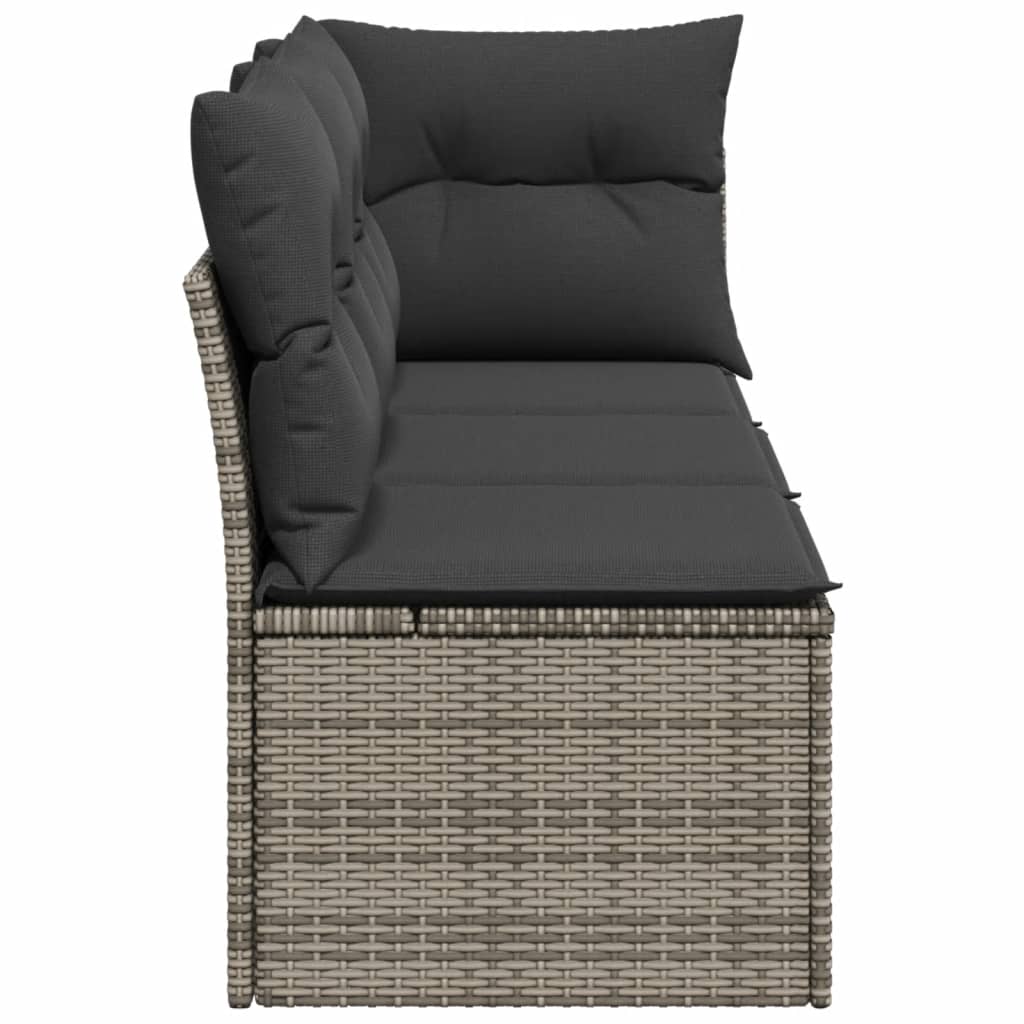 Tuinbank 3-zits met kussens poly rattan grijs is nu te koop bij PeponiXL, paradijselijk wonen!