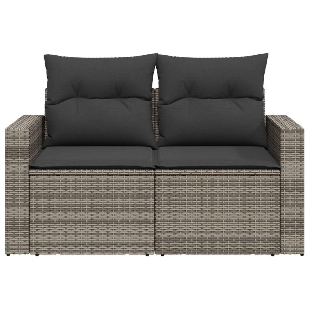 Tuinbank 2-zits met kussens poly rattan grijs is nu te koop bij PeponiXL, paradijselijk wonen!