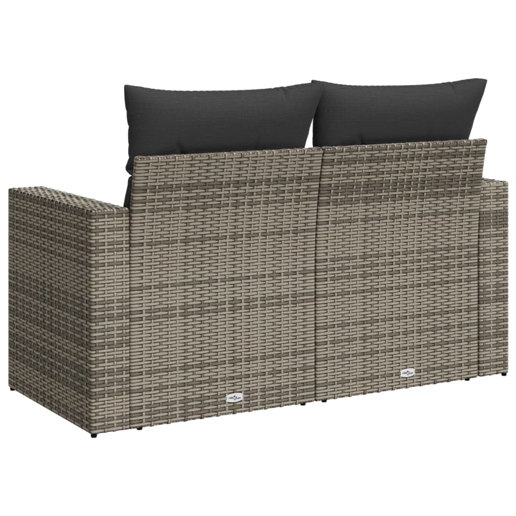Tuinbank 2-zits met kussens poly rattan grijs is nu te koop bij PeponiXL, paradijselijk wonen!
