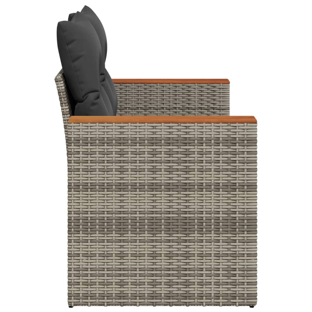 Tuinbank 2-zits met kussens poly rattan grijs is nu te koop bij PeponiXL, paradijselijk wonen!
