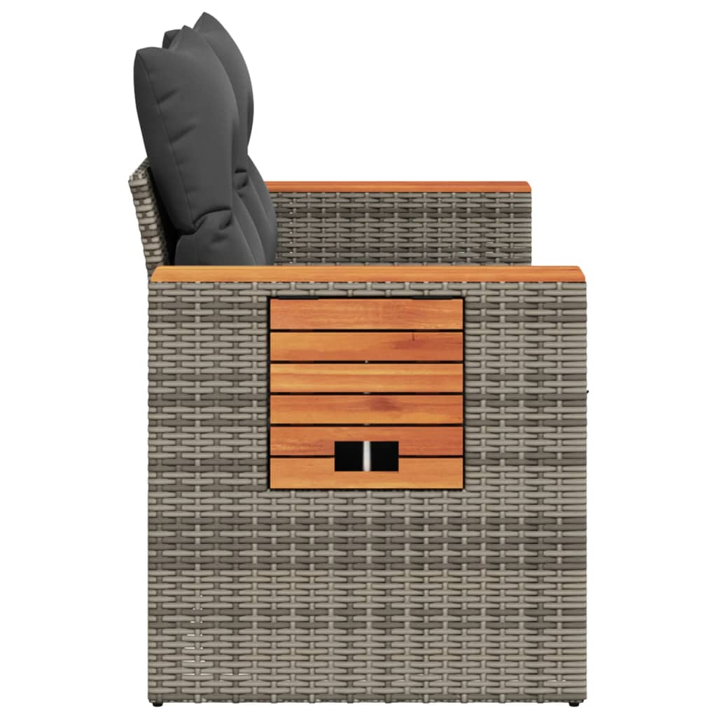 Tuinbank 2-zits met kussens poly rattan grijs is nu te koop bij PeponiXL, paradijselijk wonen!