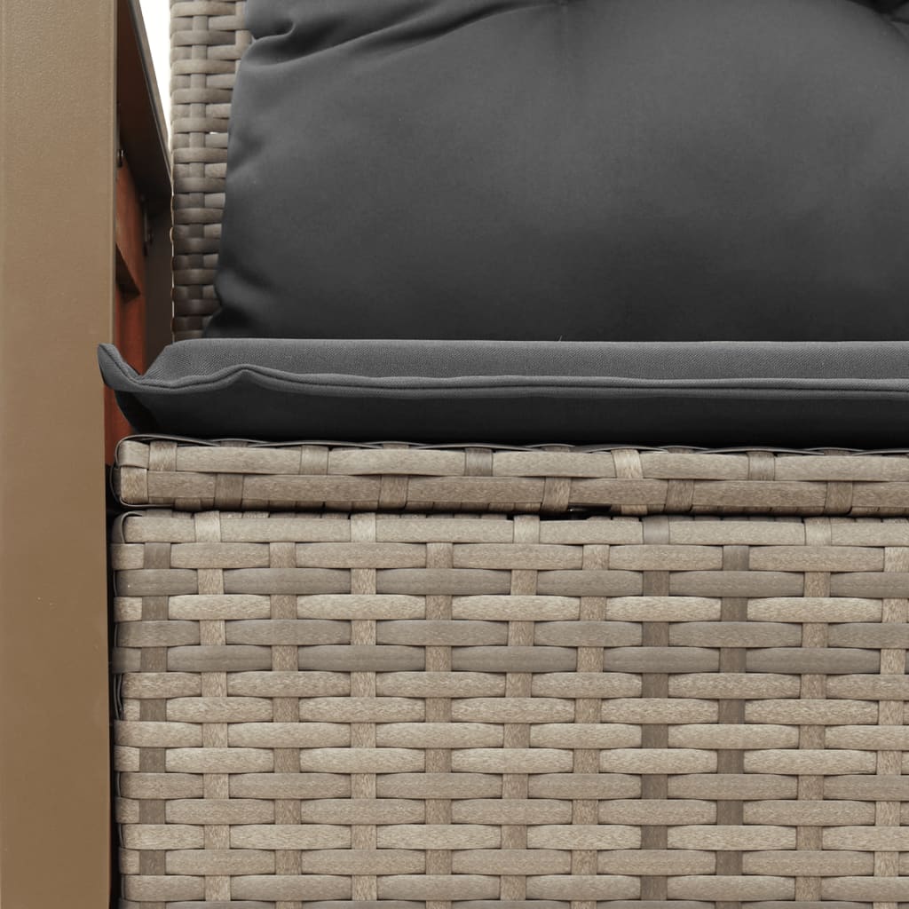 Tuinbank 2-zits met kussens poly rattan grijs is nu te koop bij PeponiXL, paradijselijk wonen!