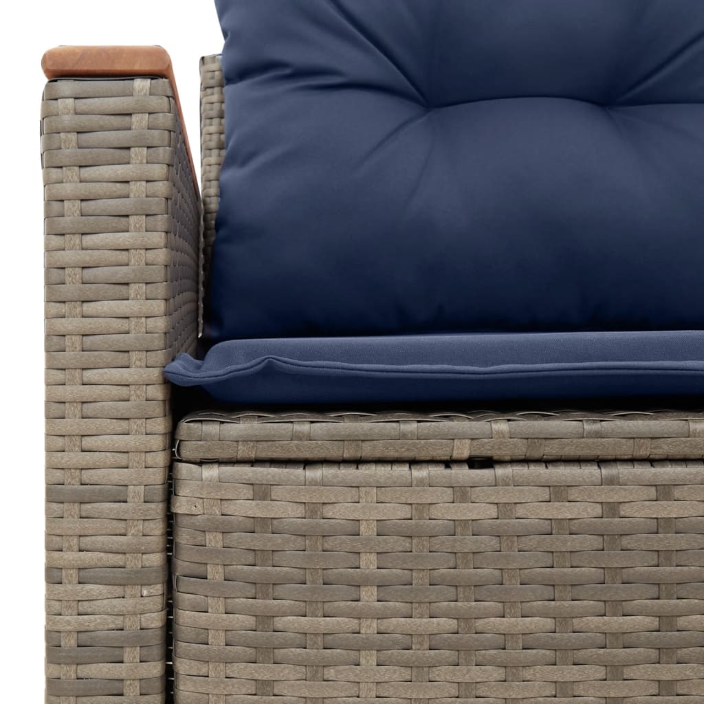 Tuinbank met kussens 2-zits poly rattan grijs is nu te koop bij PeponiXL, paradijselijk wonen!