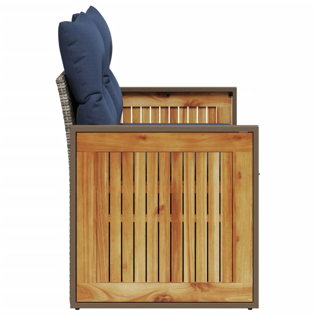Tuinbank met kussens 2-zits poly rattan grijs is nu te koop bij PeponiXL, paradijselijk wonen!