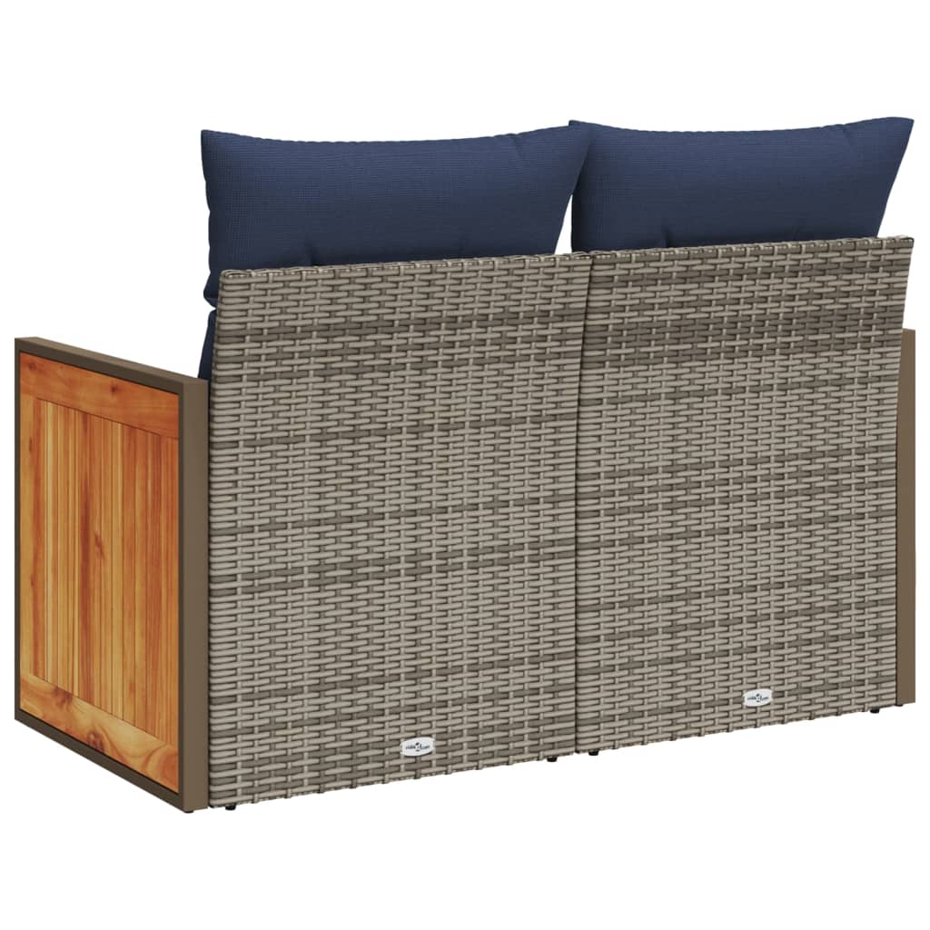 Tuinbank met kussens 2-zits poly rattan grijs is nu te koop bij PeponiXL, paradijselijk wonen!