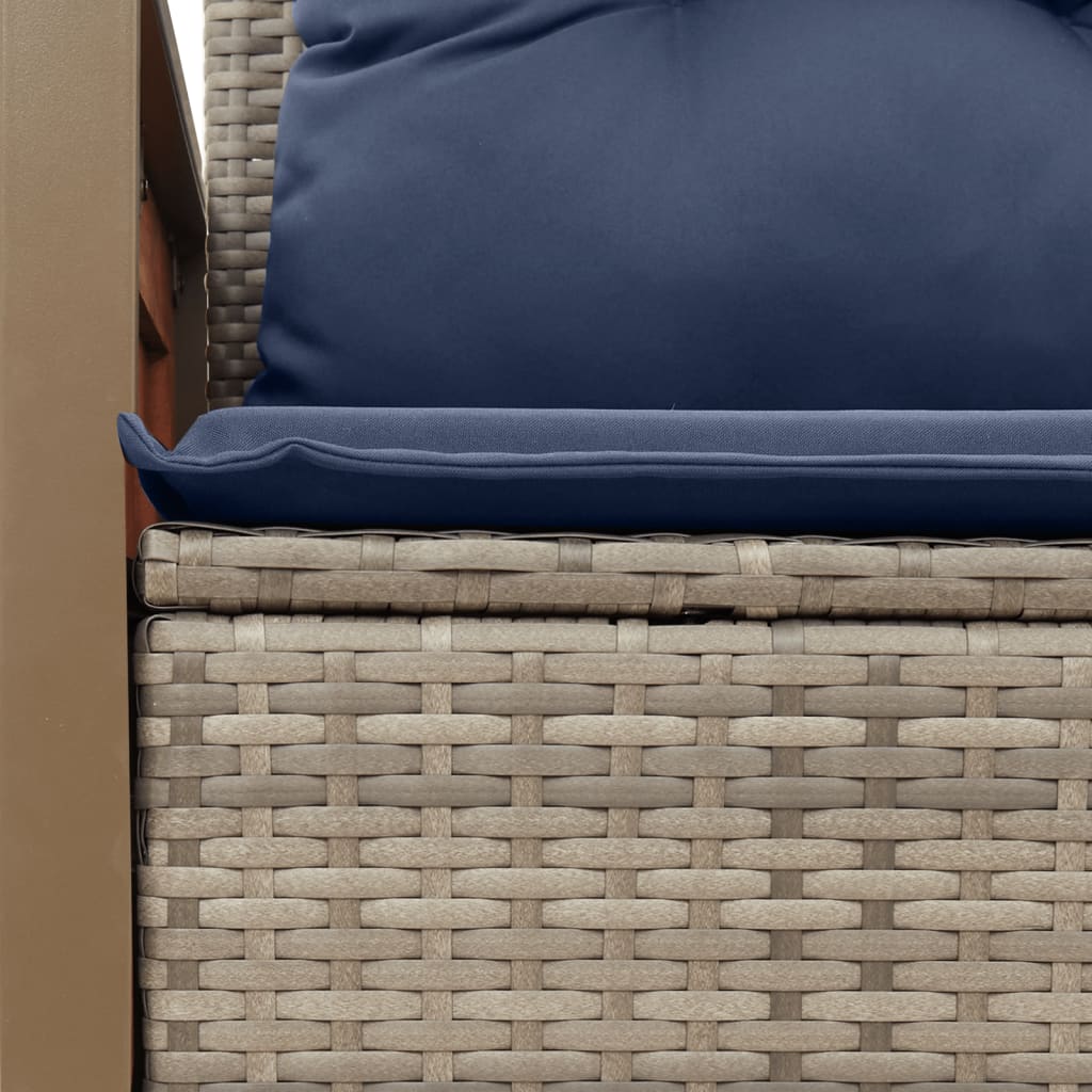 Tuinbank met kussens 2-zits poly rattan grijs is nu te koop bij PeponiXL, paradijselijk wonen!