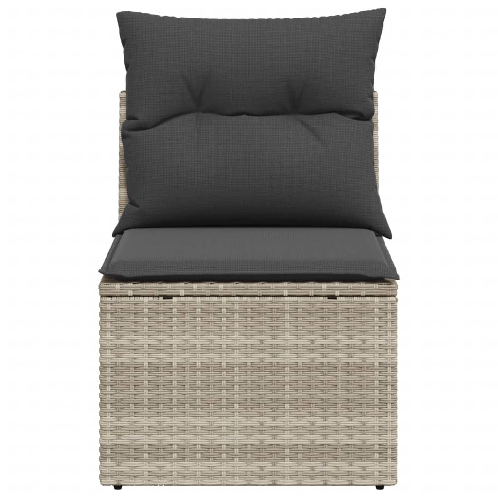 Tuinbank zonder armleuning met kussens poly rattan lichtgrijs is nu te koop bij PeponiXL, paradijselijk wonen!