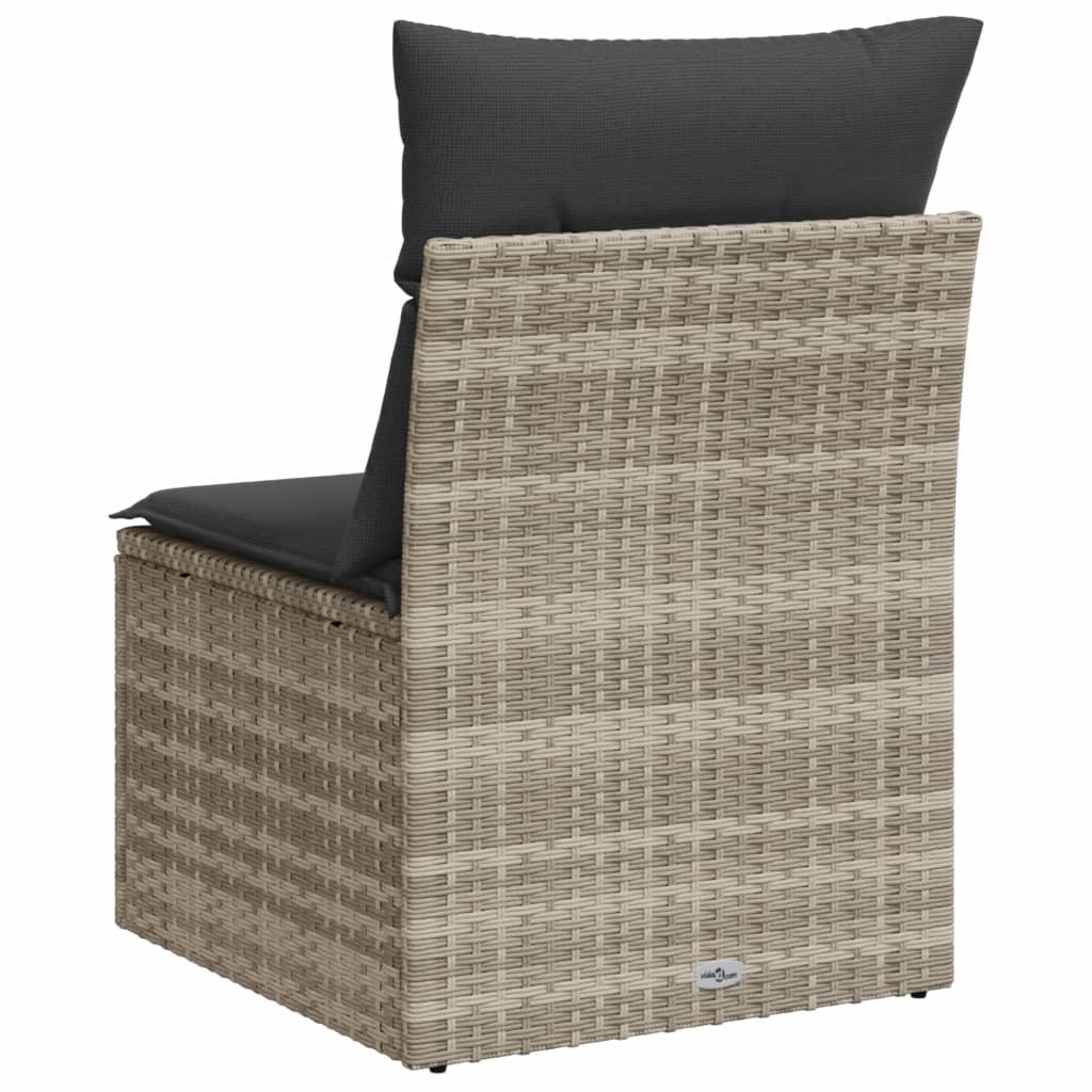 Tuinbank zonder armleuning met kussens poly rattan lichtgrijs is nu te koop bij PeponiXL, paradijselijk wonen!