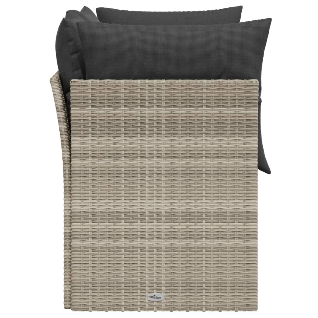 Tuinbank 2-zits met kussens poly rattan lichtgrijs is nu te koop bij PeponiXL, paradijselijk wonen!