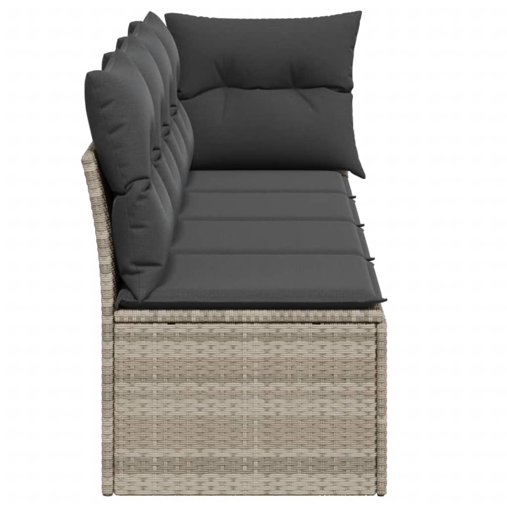 Tuinbank 4-zits met kussens poly rattan lichtgrijs is nu te koop bij PeponiXL, paradijselijk wonen!