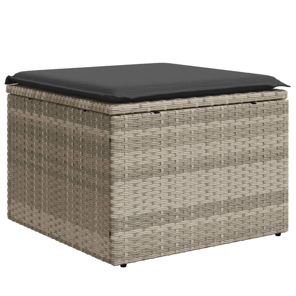 Tuinkruk met kussen 55x55x37 cm poly rattan lichtgrijs is nu te koop bij PeponiXL, paradijselijk wonen!