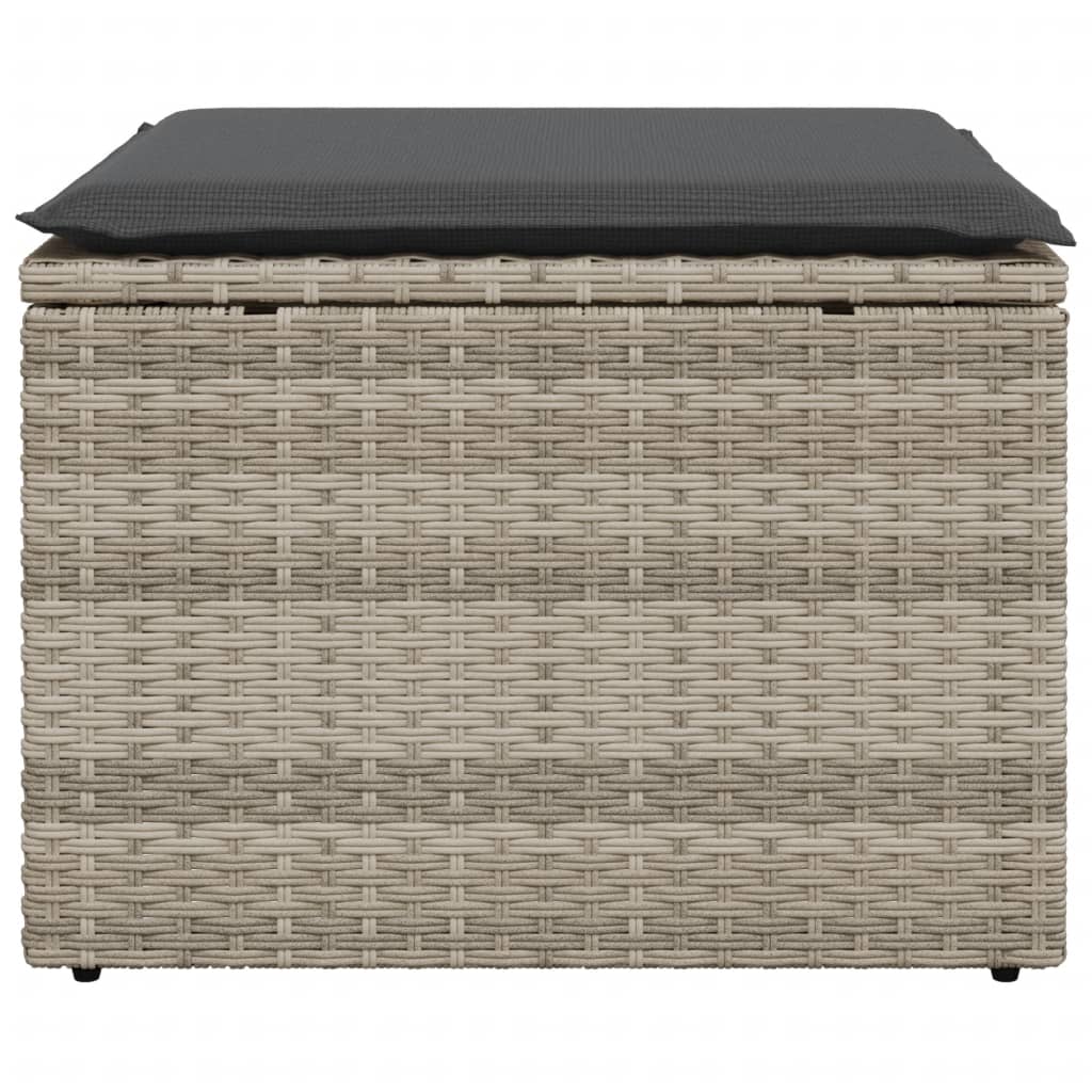 Tuinkruk met kussen 55x55x37 cm poly rattan lichtgrijs is nu te koop bij PeponiXL, paradijselijk wonen!