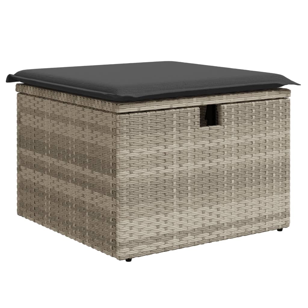 Tuinkruk met kussen 55x55x37 cm poly rattan lichtgrijs is nu te koop bij PeponiXL, paradijselijk wonen!