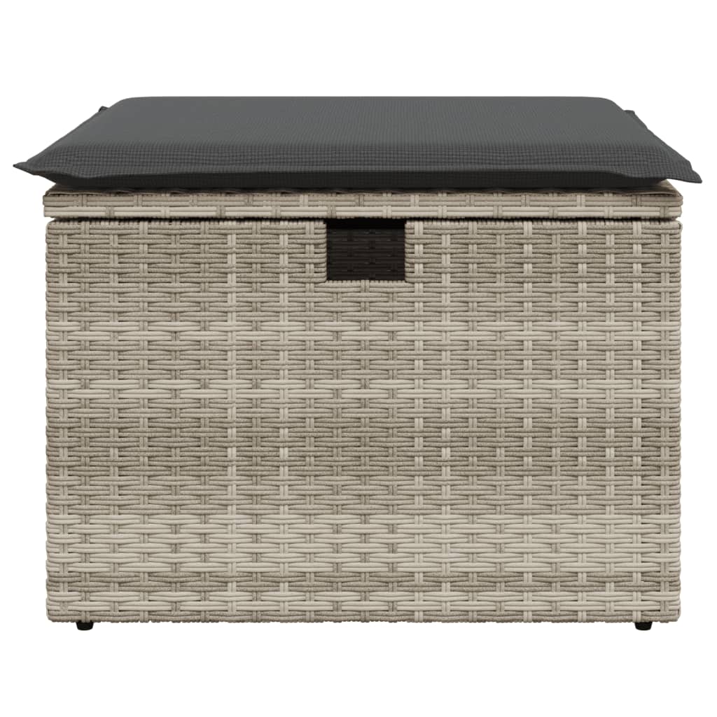 Tuinkruk met kussen 55x55x37 cm poly rattan lichtgrijs is nu te koop bij PeponiXL, paradijselijk wonen!