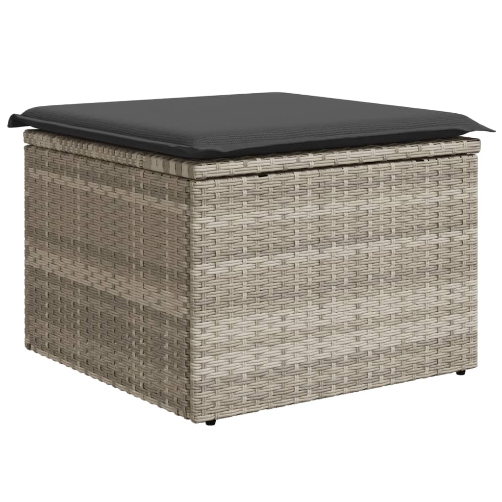 Tuinkruk met kussen 55x55x37 cm poly rattan lichtgrijs is nu te koop bij PeponiXL, paradijselijk wonen!