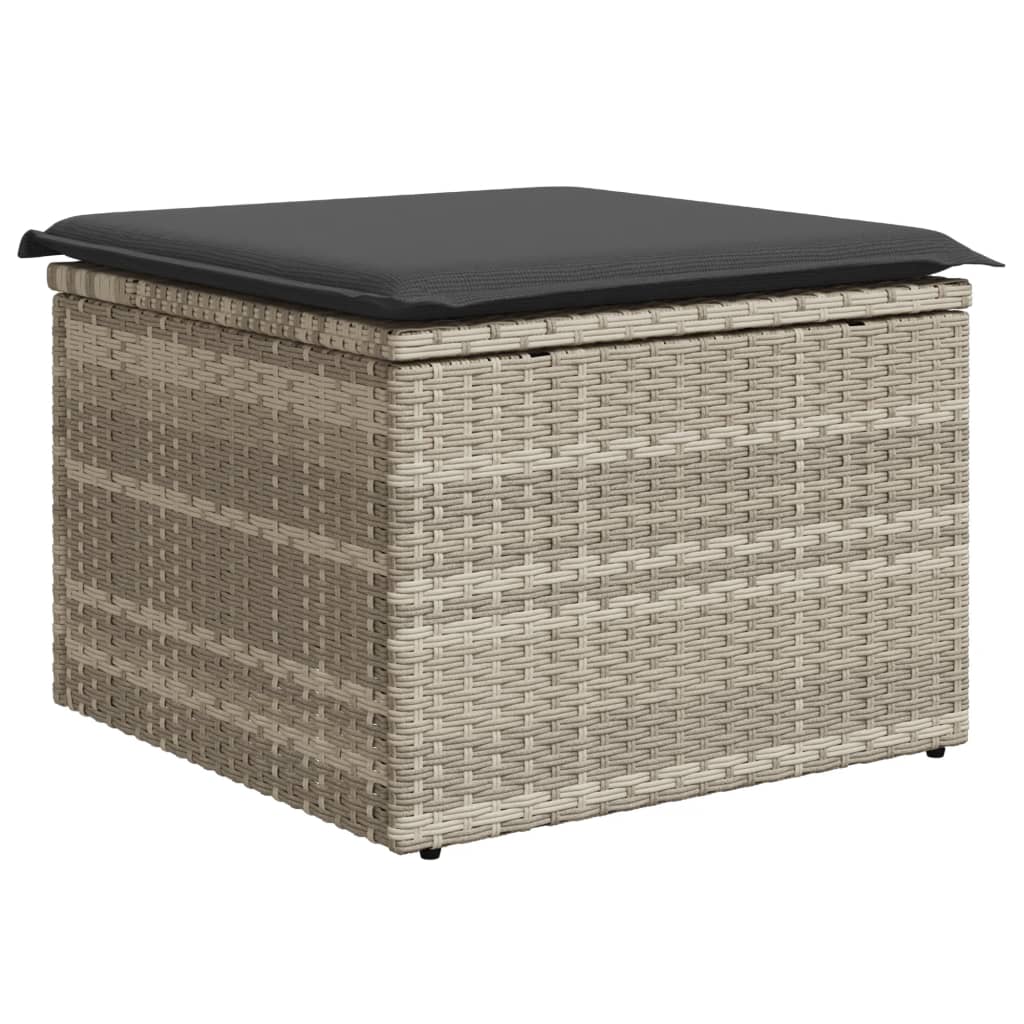 Tuinkruk met kussen 55x55x37 cm poly rattan lichtgrijs is nu te koop bij PeponiXL, paradijselijk wonen!
