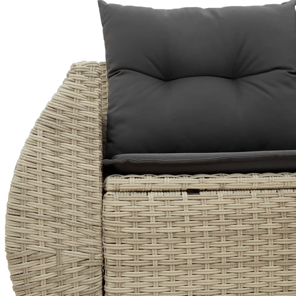Tuinbank 2-zits met kussens poly rattan lichtgrijs is nu te koop bij PeponiXL, paradijselijk wonen!