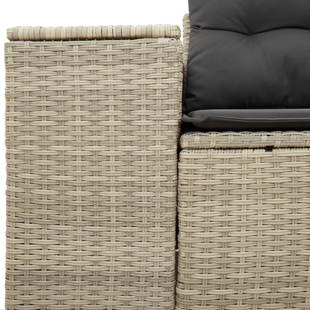 Tuinbank 2-zits met kussens poly rattan lichtgrijs is nu te koop bij PeponiXL, paradijselijk wonen!