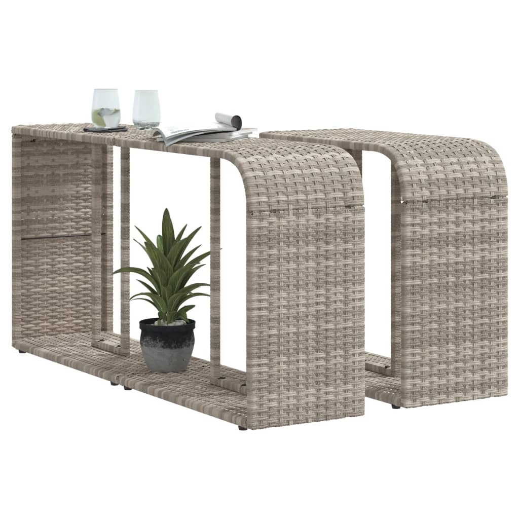 Opbergschappen 2 st poly rattan lichtgrijs is nu te koop bij PeponiXL, paradijselijk wonen!