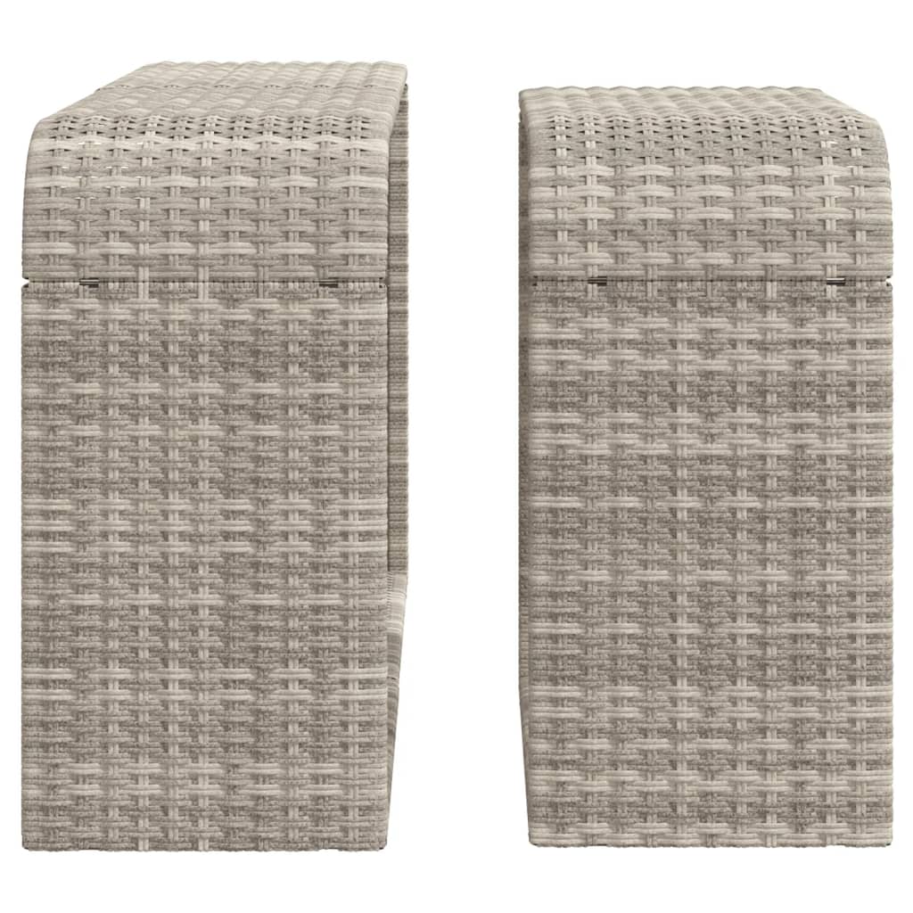 Opbergschappen 2 st poly rattan lichtgrijs is nu te koop bij PeponiXL, paradijselijk wonen!