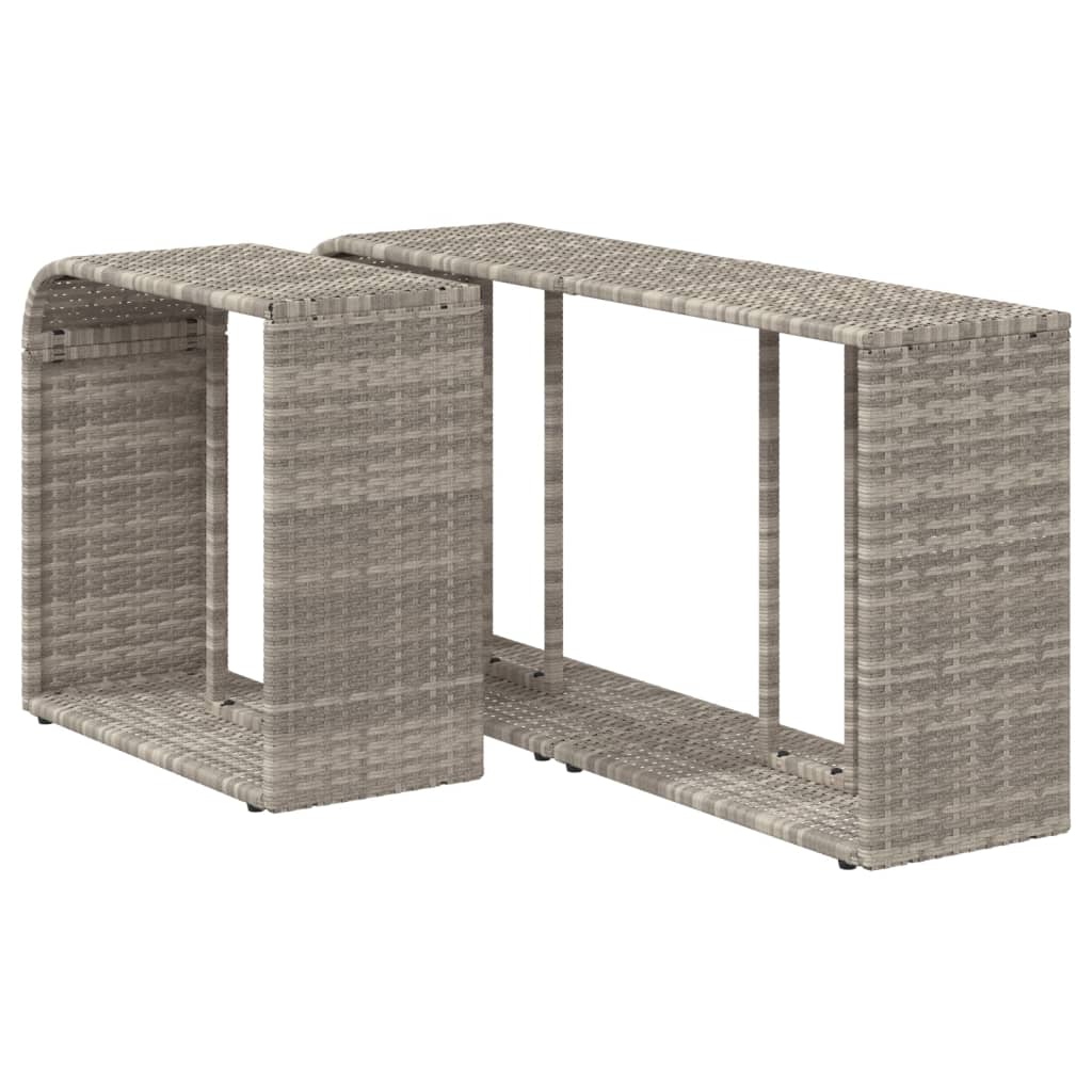 Opbergschappen 2 st poly rattan lichtgrijs is nu te koop bij PeponiXL, paradijselijk wonen!