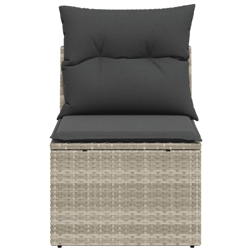 Tuinstoel zonder armleuning met kussens poly rattan lichtgrijs is nu te koop bij PeponiXL, paradijselijk wonen!