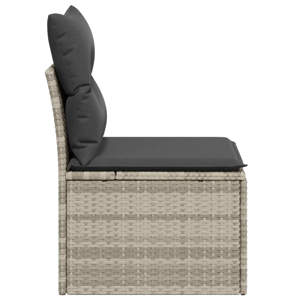 Tuinstoel zonder armleuning met kussens poly rattan lichtgrijs is nu te koop bij PeponiXL, paradijselijk wonen!