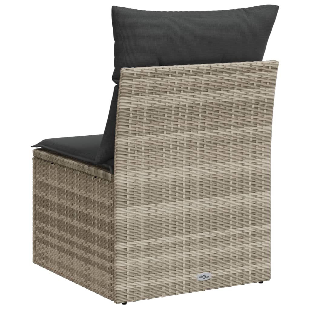 Tuinstoel zonder armleuning met kussens poly rattan lichtgrijs is nu te koop bij PeponiXL, paradijselijk wonen!