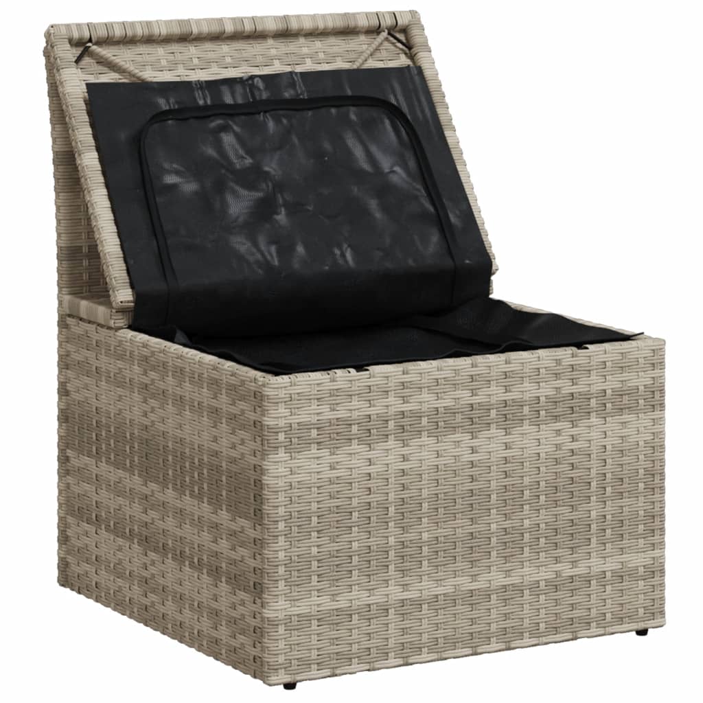 Tuinstoel zonder armleuning met kussens poly rattan lichtgrijs is nu te koop bij PeponiXL, paradijselijk wonen!