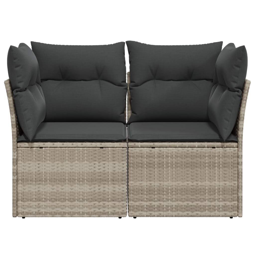 Tuinbank 2-zits met kussens poly rattan lichtgrijs is nu te koop bij PeponiXL, paradijselijk wonen!