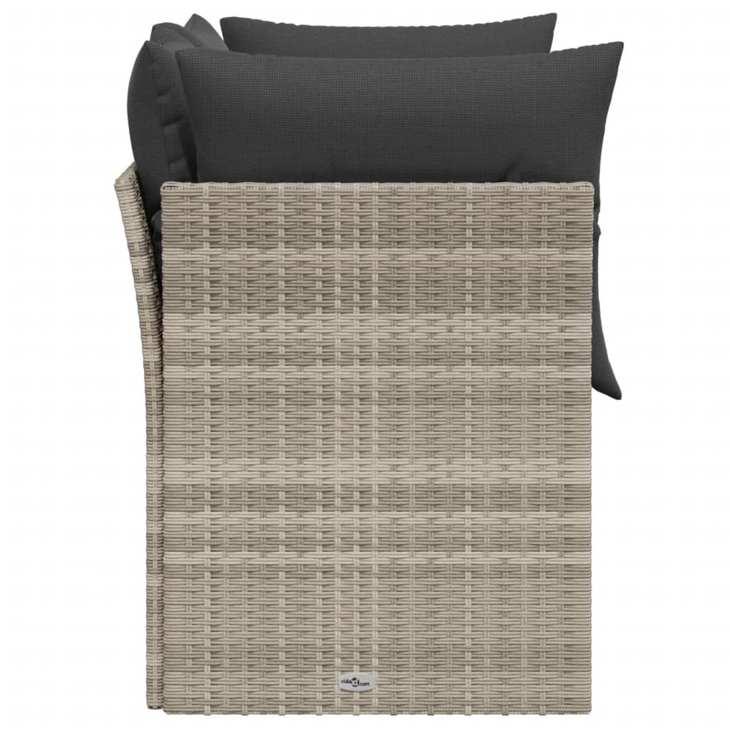 Tuinbank 2-zits met kussens poly rattan lichtgrijs is nu te koop bij PeponiXL, paradijselijk wonen!