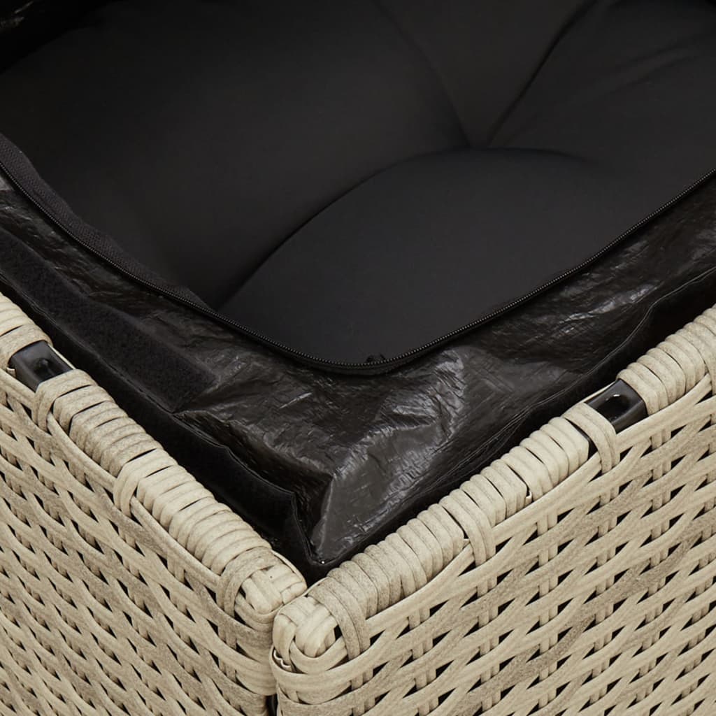 Tuinbank 2-zits met kussens poly rattan lichtgrijs is nu te koop bij PeponiXL, paradijselijk wonen!