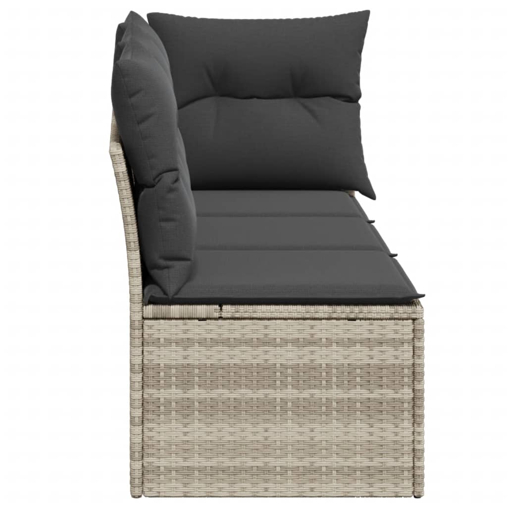 Tuinbank 3-zits met kussens poly rattan lichtgrijs is nu te koop bij PeponiXL, paradijselijk wonen!