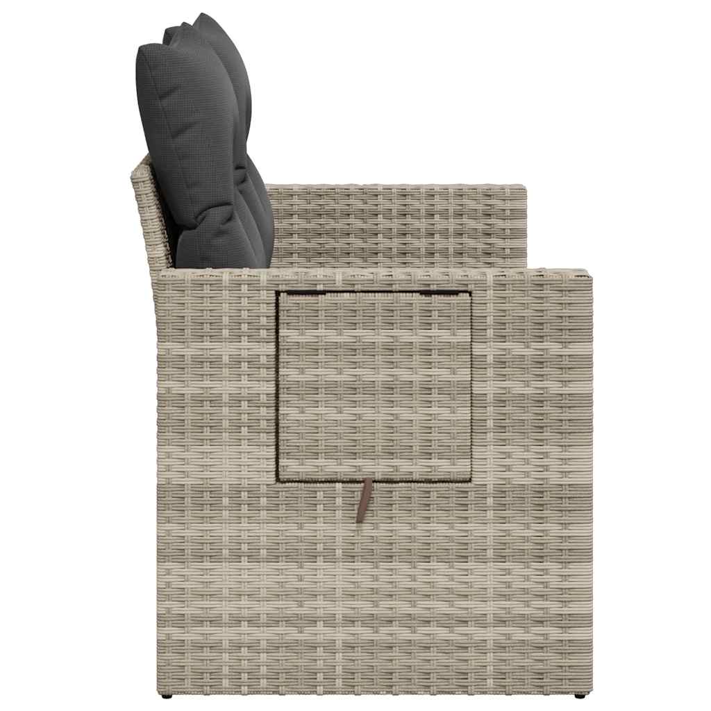 Tuinbank 2-zits met kussens poly rattan lichtgrijs is nu te koop bij PeponiXL, paradijselijk wonen!