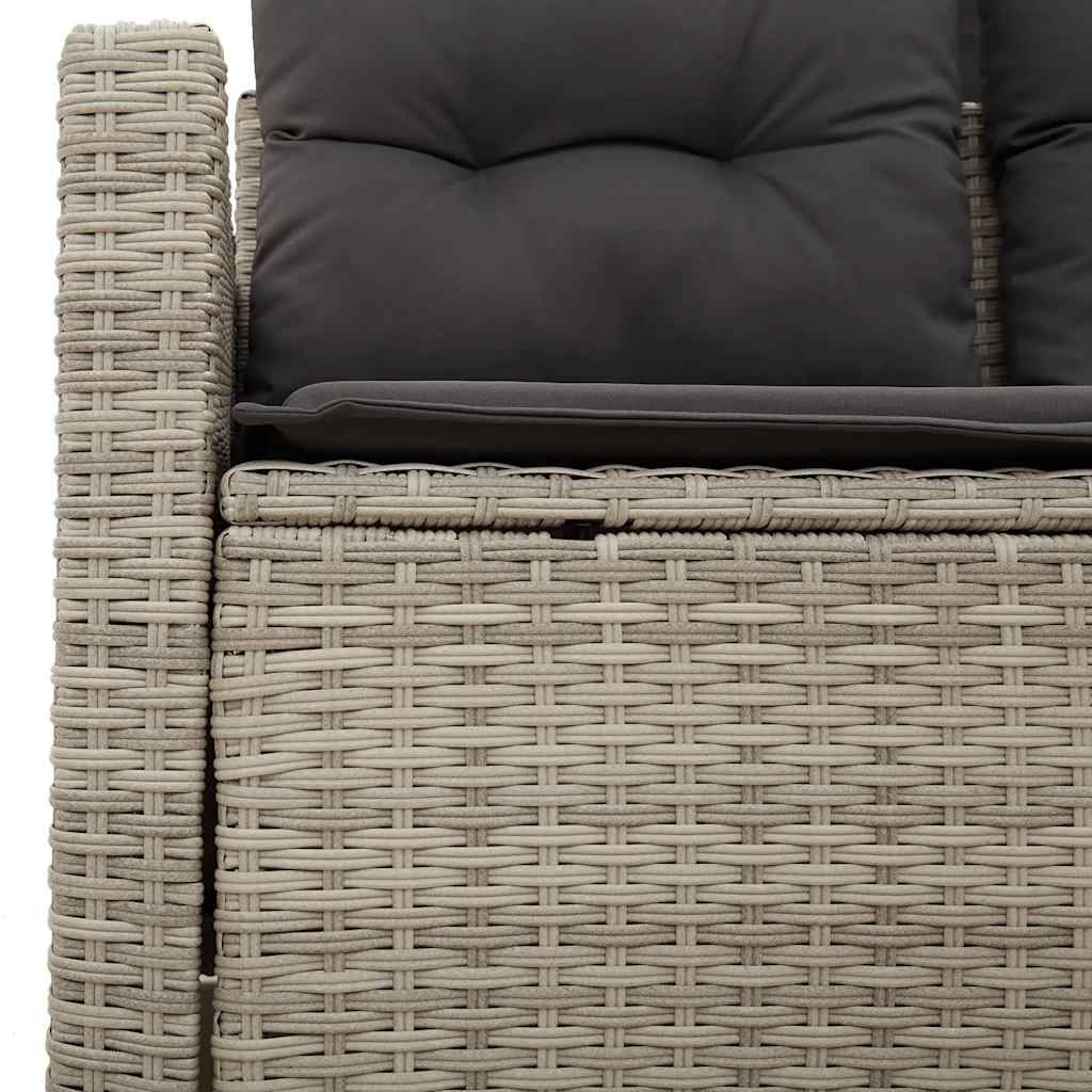 Tuinbank 2-zits met kussens poly rattan lichtgrijs is nu te koop bij PeponiXL, paradijselijk wonen!