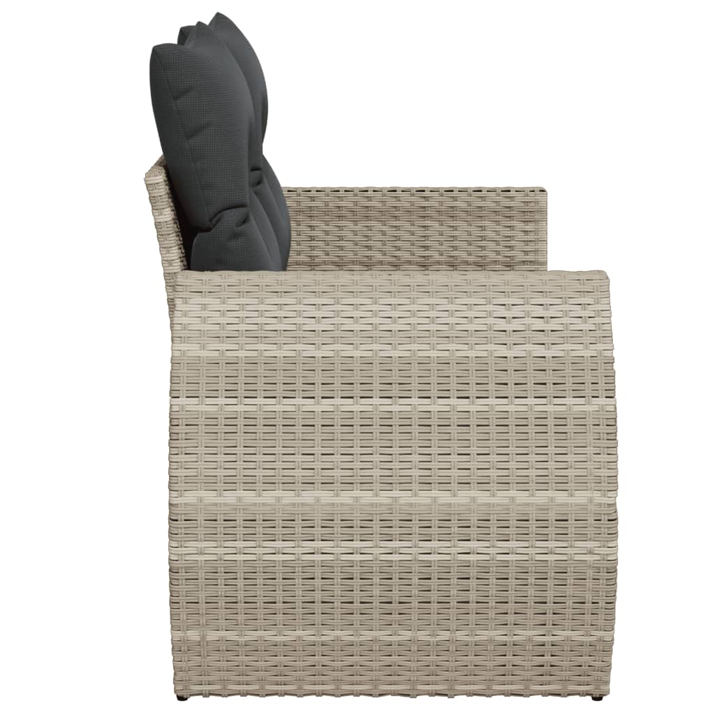 Tuinbank 2-zits met kussens poly rattan lichtgrijs is nu te koop bij PeponiXL, paradijselijk wonen!